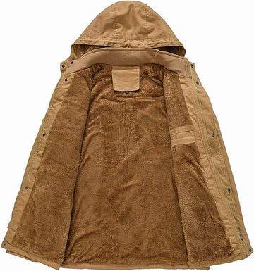 Men's Outdoor Casual Loose Stand Collar Hooded Cotton Jacket